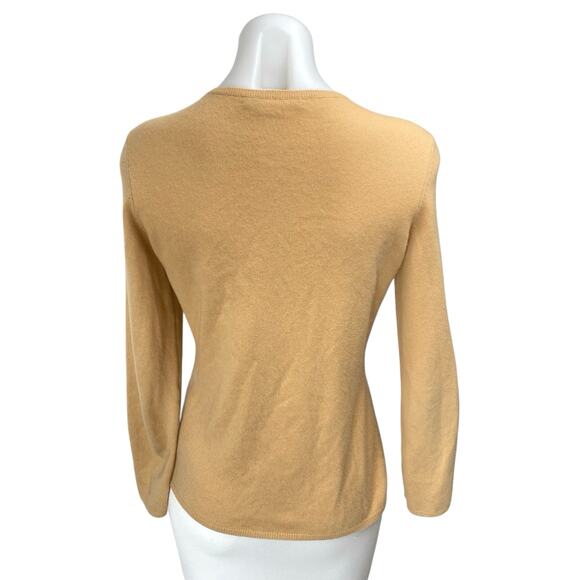 Classiques Entier 100% Cashmere Tan Button Down Long Sleeve Cardigan Sweater XS - Picture 2 of 4